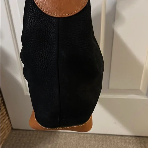 Dooney & Bourke Black and Tan Leather Hobo Bag - Picture 8 of 12